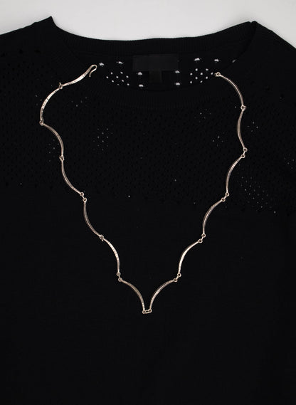 Scalloped Forged Necklace - Sterling Silver