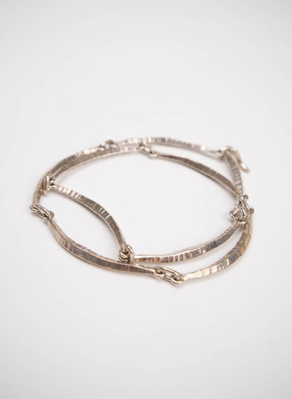 Scalloped Forged Necklace - Sterling Silver