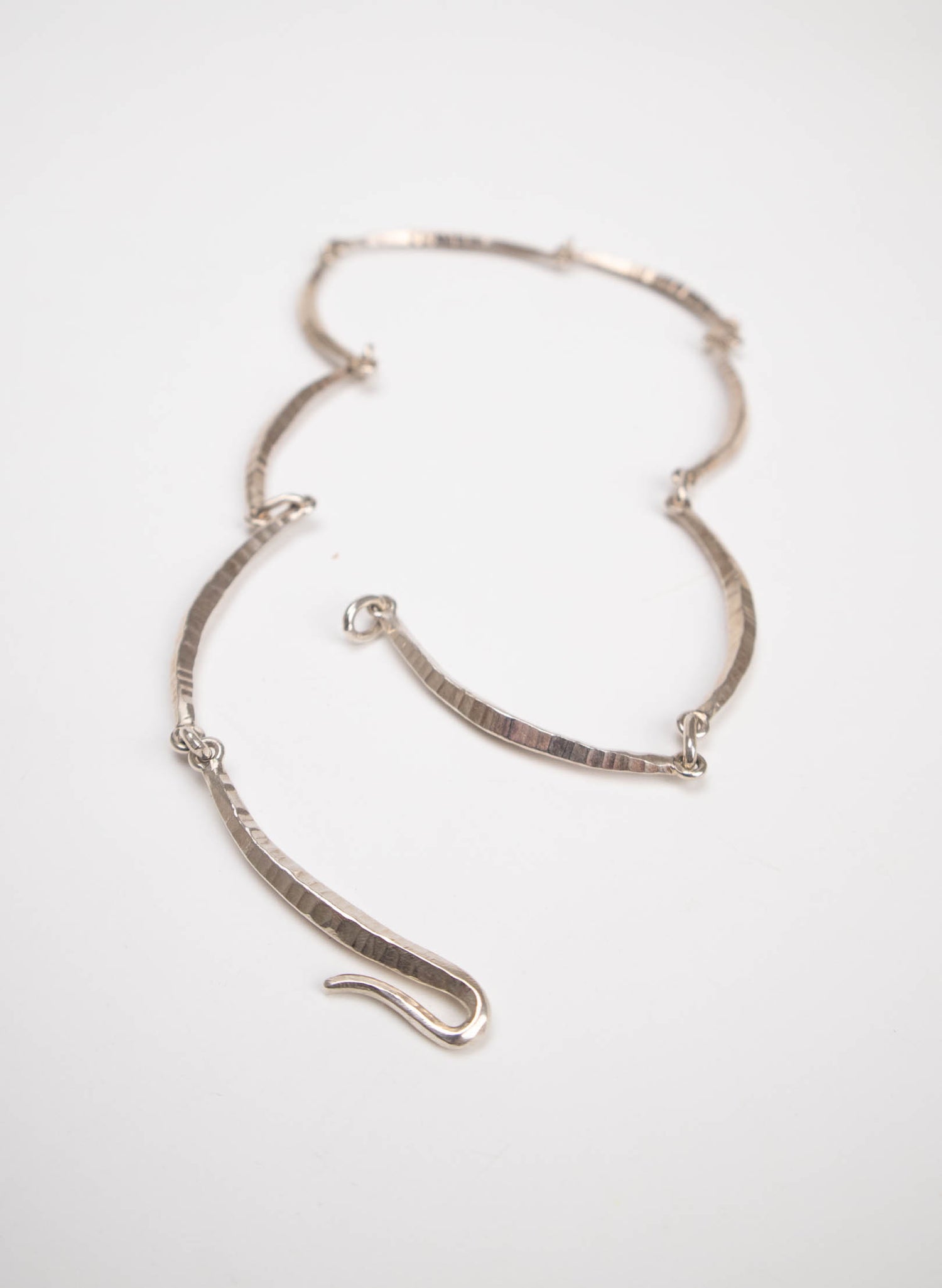 Scalloped Forged Necklace - Sterling Silver