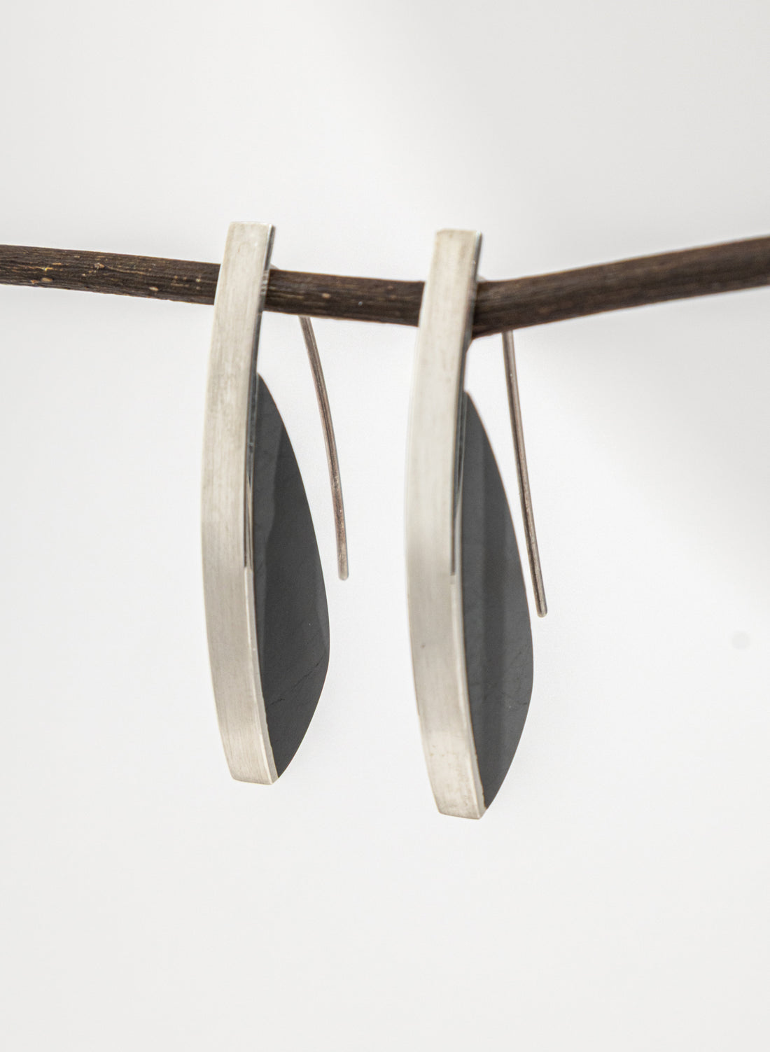 Curved Earrings - Argilite