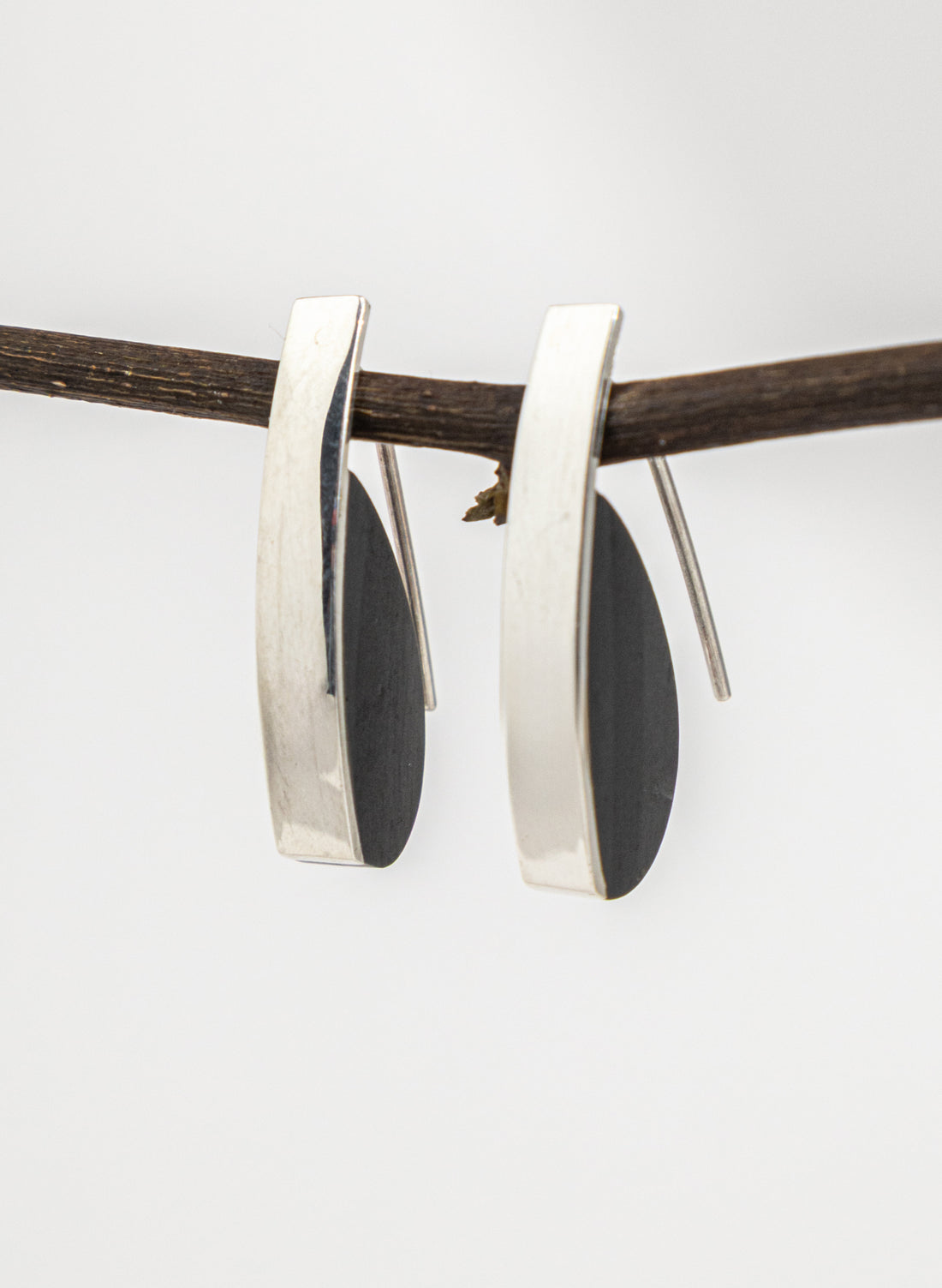 Curved Earrings - Basalt