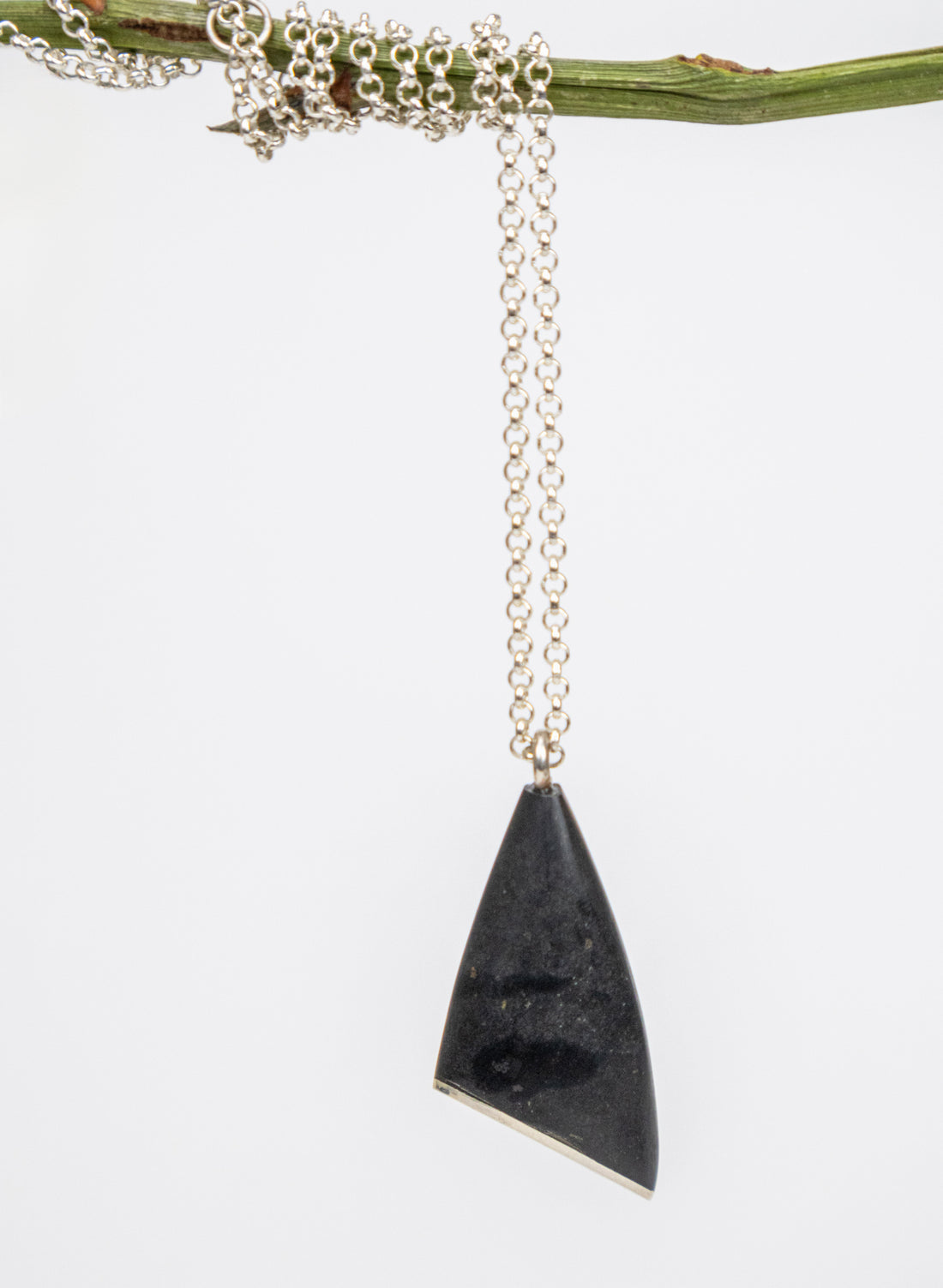 Basalt and Sterling Silver Pendant
