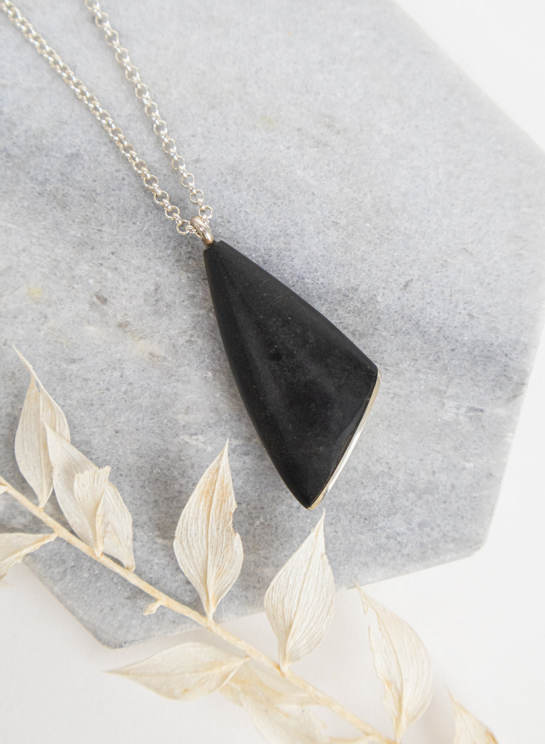 Basalt and Sterling Silver Pendant