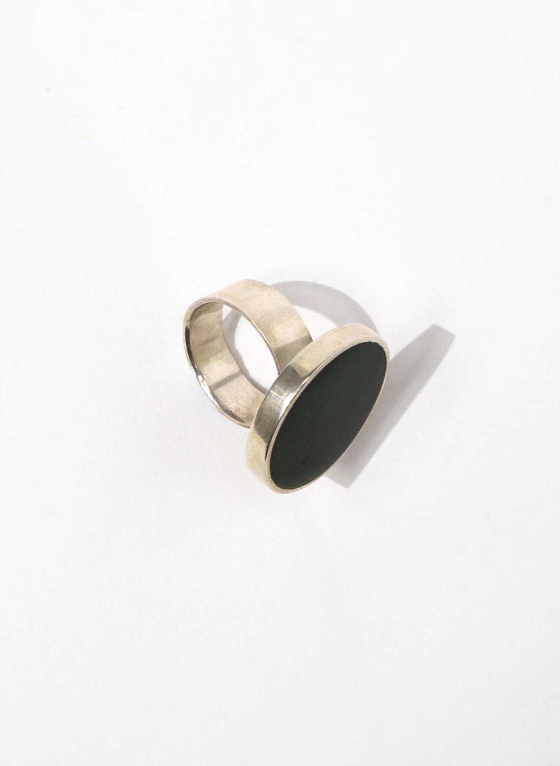 Disc Ring -  Sterling Silver &amp; Pounamu