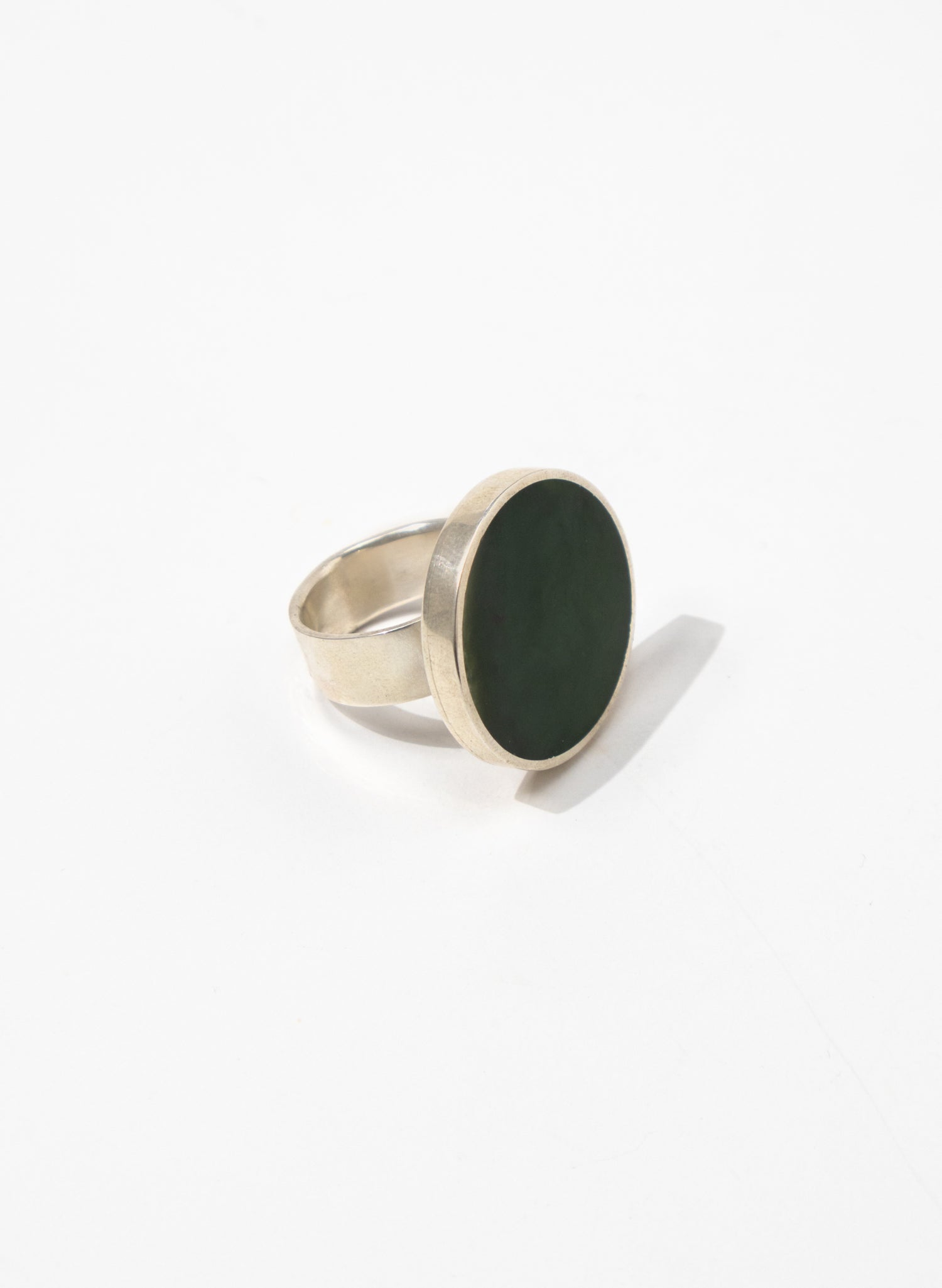 Disc Ring -  Sterling Silver &amp; Pounamu