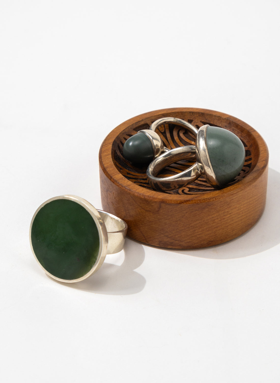 Disc Ring -  Sterling Silver &amp; Pounamu