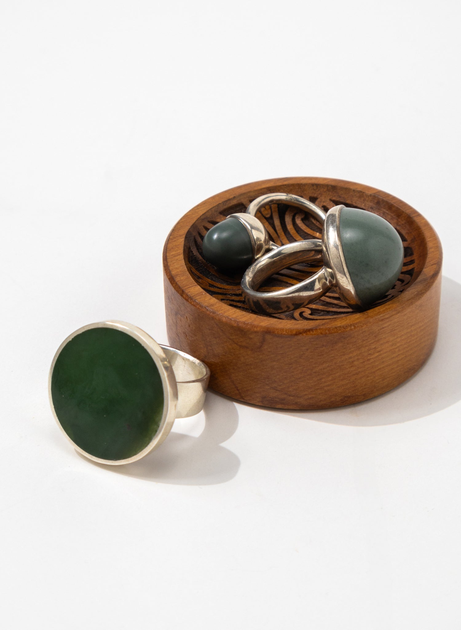 Disc Ring -  Sterling Silver &amp; Pounamu
