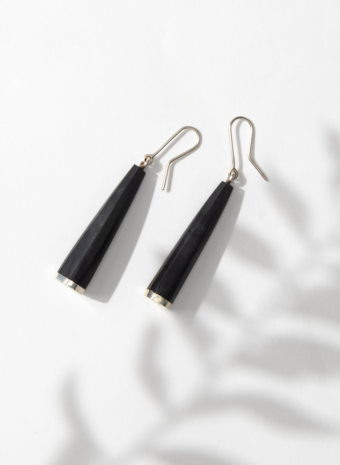 Huia Earrings - Sterling Silver &amp; Basalt