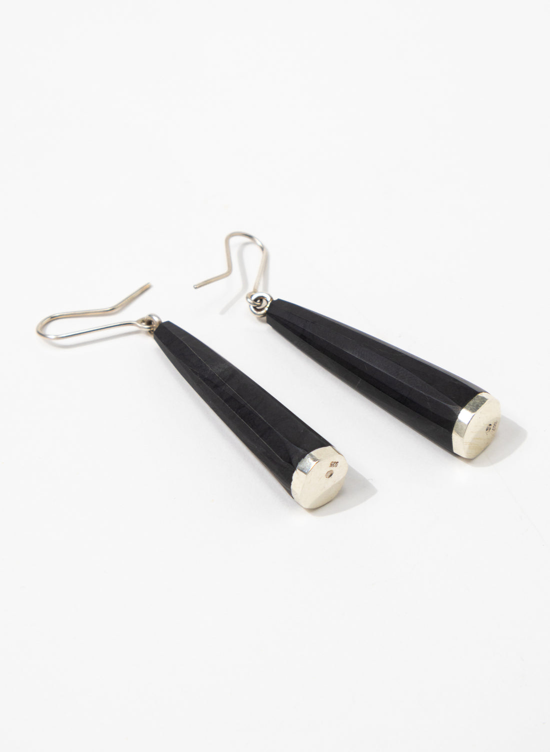 Huia Earrings - Sterling Silver &amp; Basalt