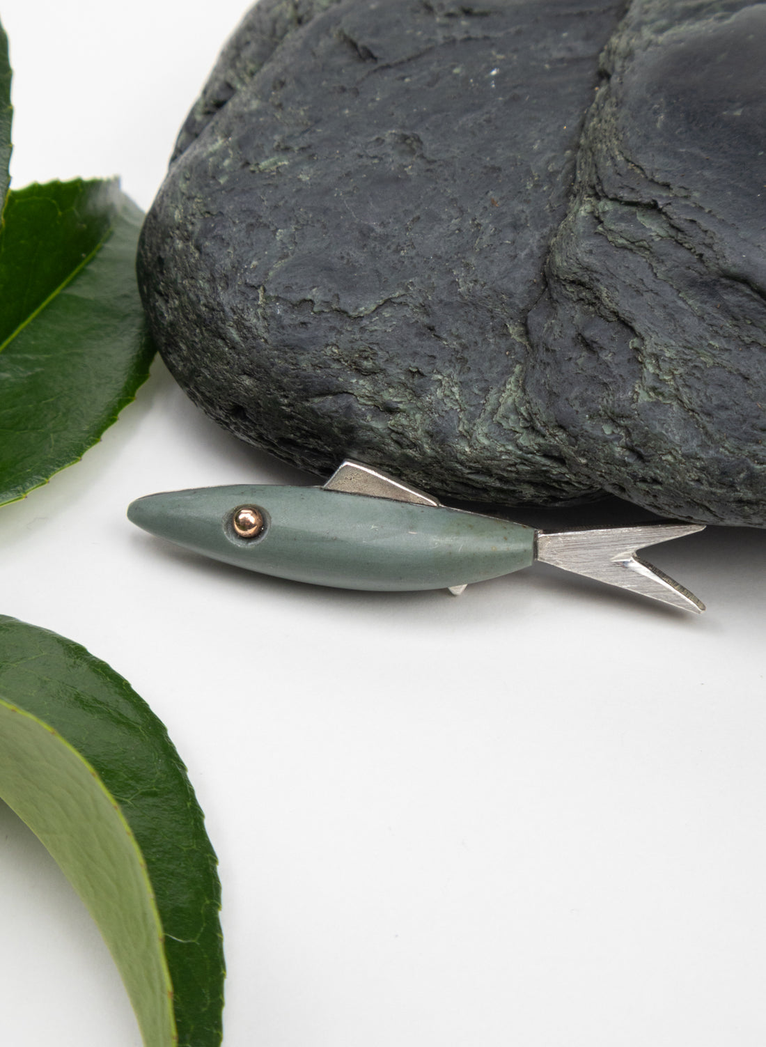 Fish Brooch with 9ct Gold Eye
