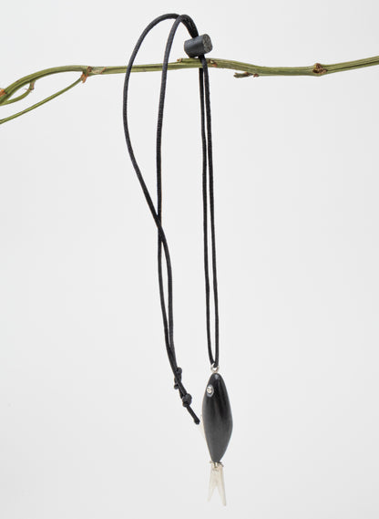 Fish Pendant Basalt with Sterling Silver
