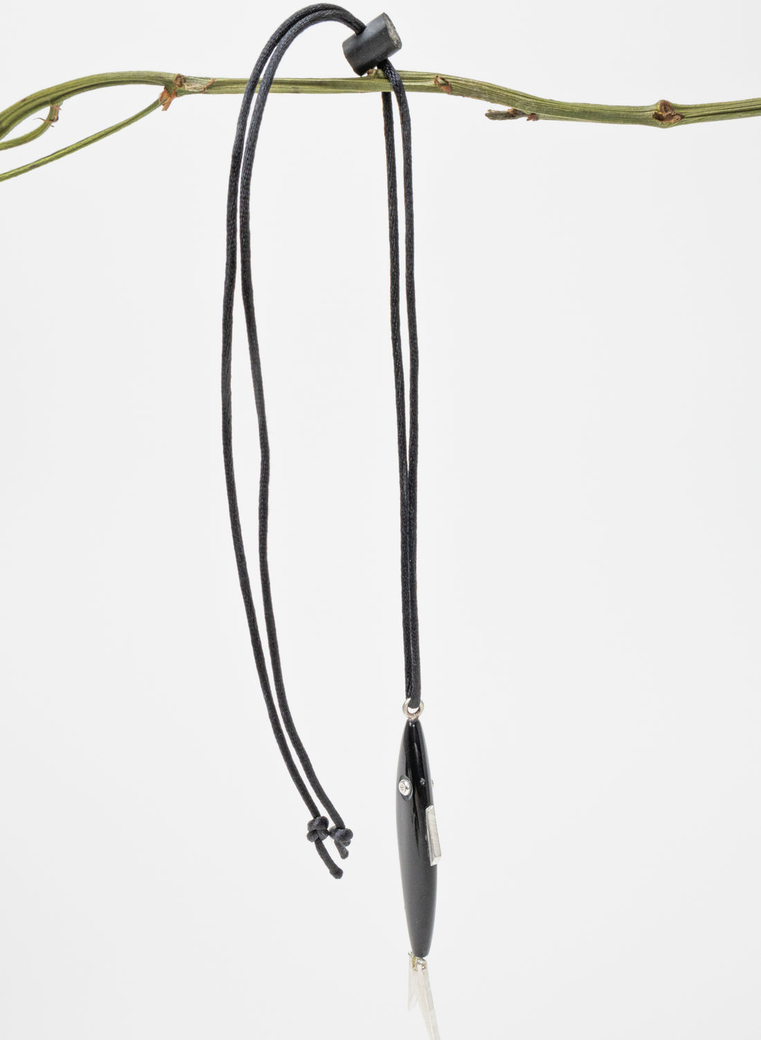 Fish Pendant Basalt with Sterling Silver