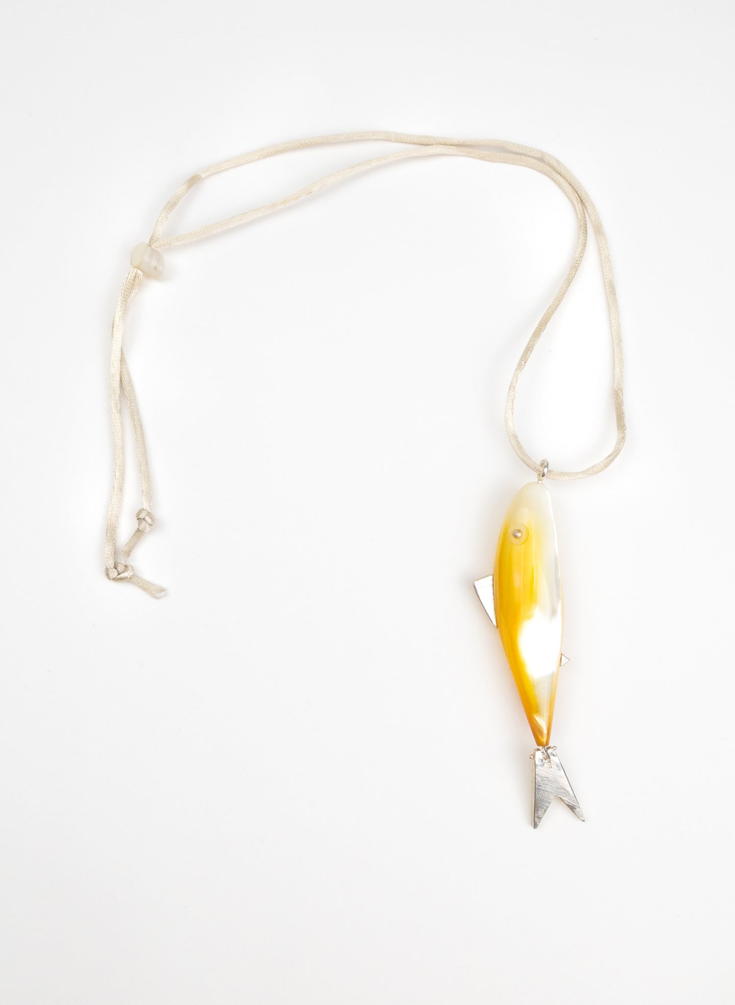 Fish Pendant Mother Of Pearl Sterling Silver