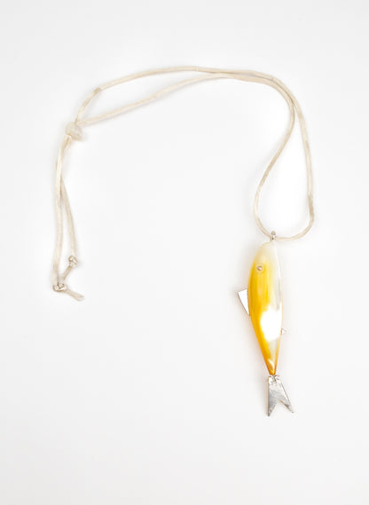 Fish Pendant Mother Of Pearl Sterling Silver
