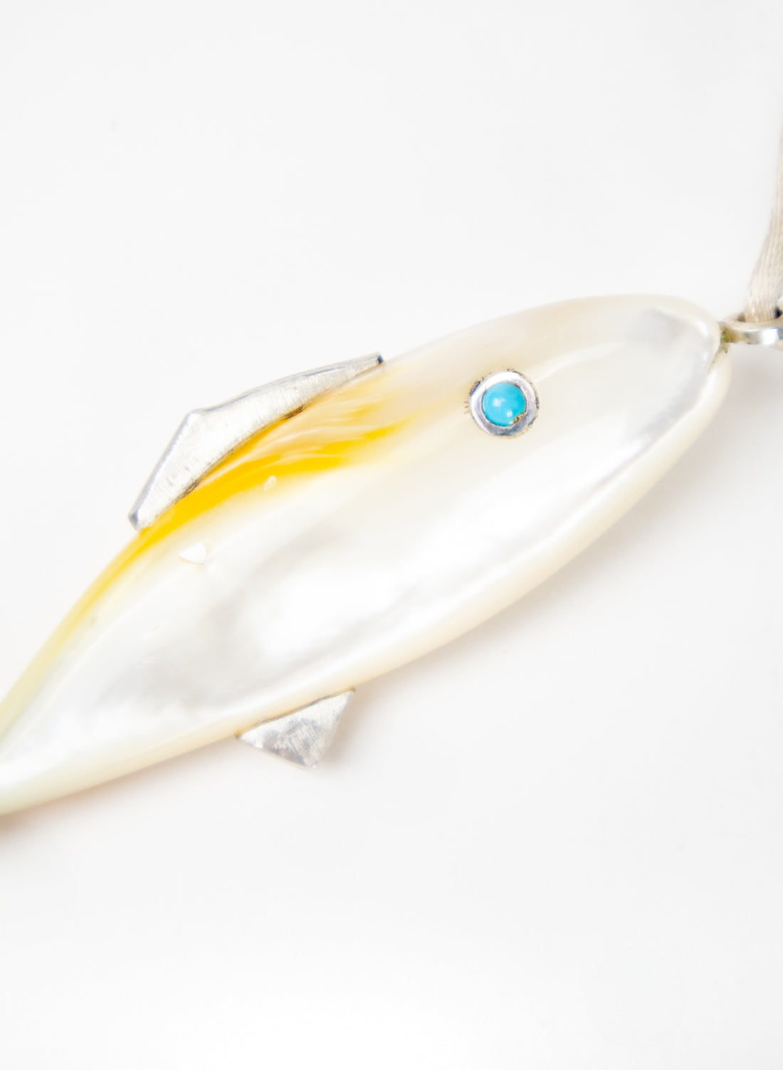 Fish Pendant Mother Of Pearl Sterling Silver