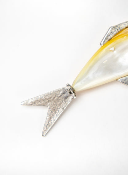 Fish Pendant Mother Of Pearl Sterling Silver