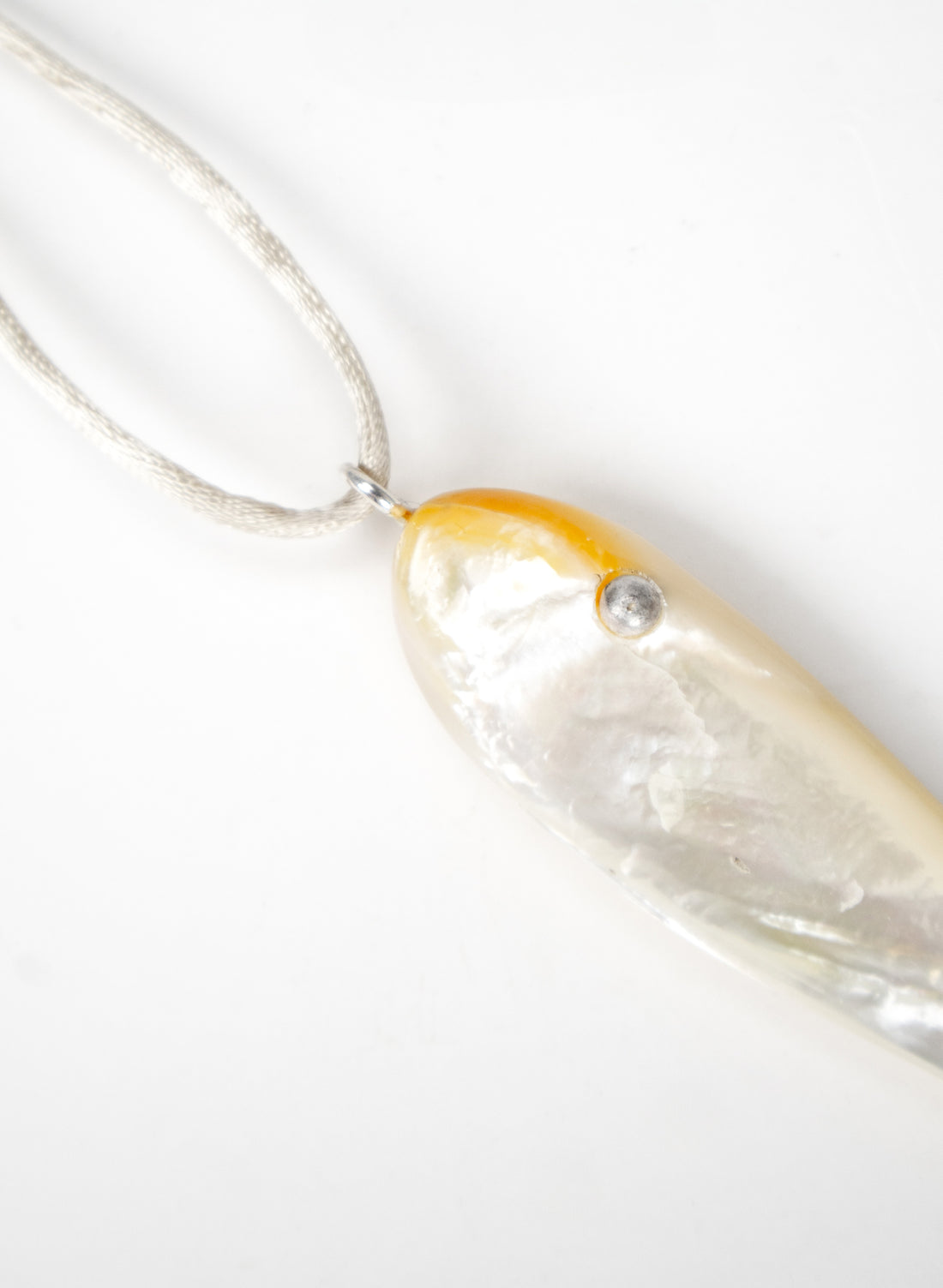 Fish Pendant Mother Of Pearl Sterling Silver