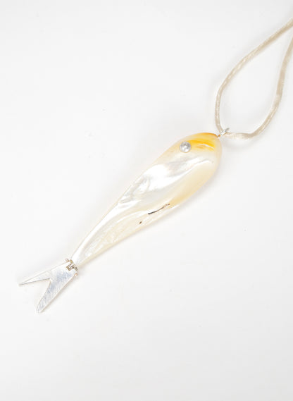 Fish Pendant Mother Of Pearl Sterling Silver