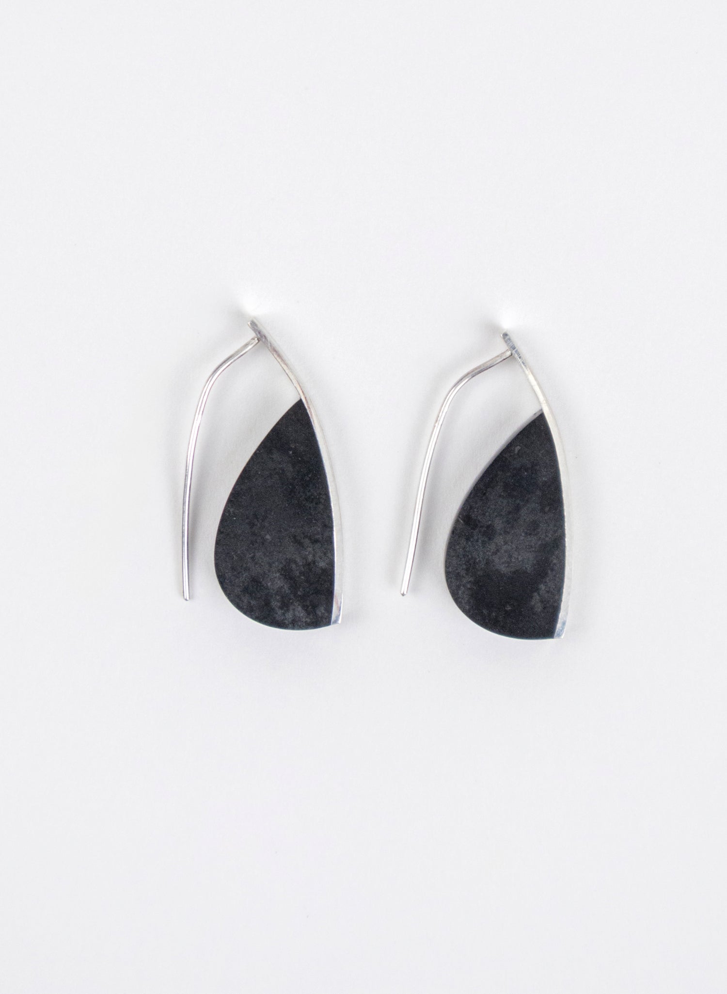 Curved Earrings - Basalt