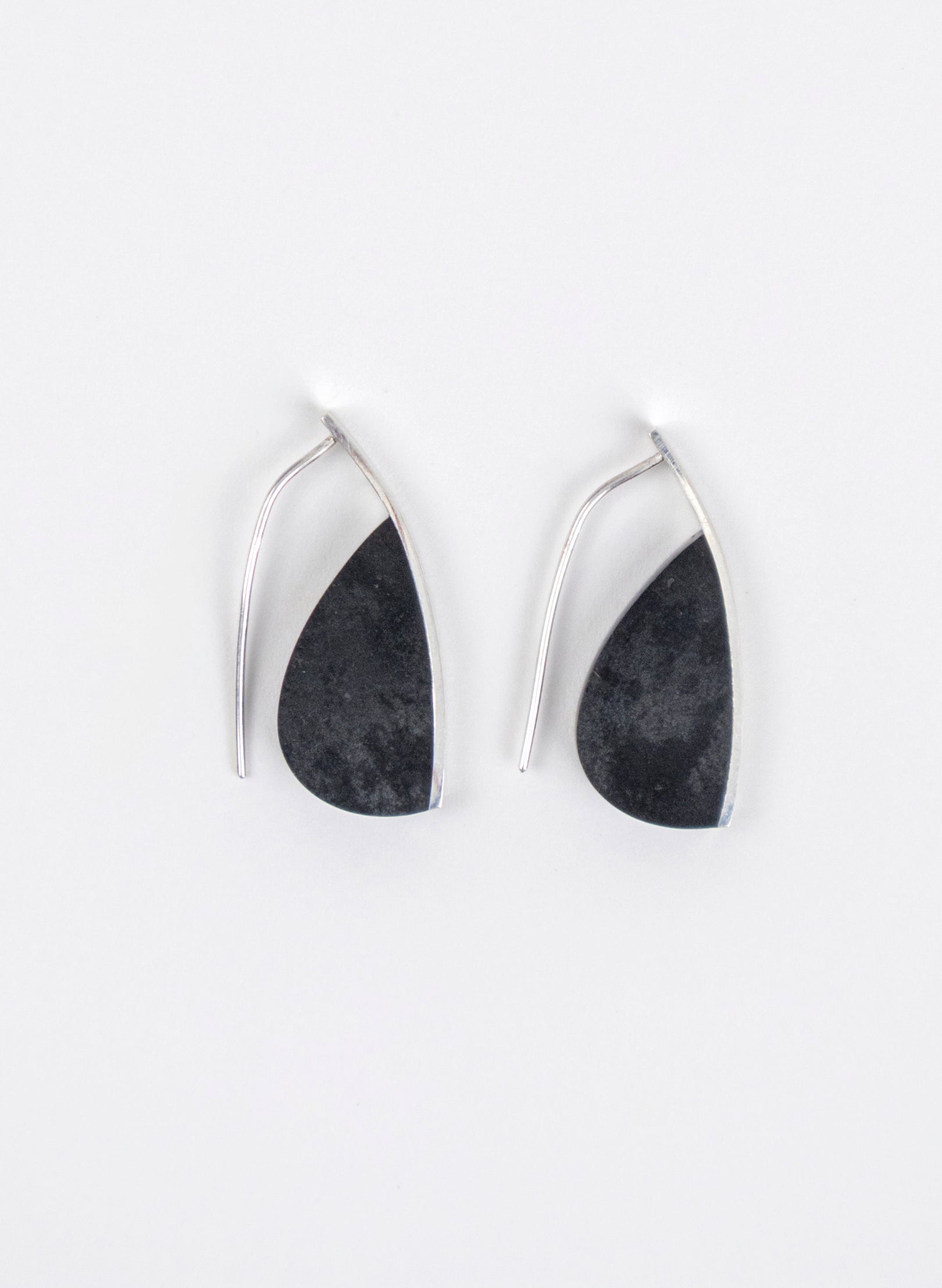 Curved Earrings - Basalt