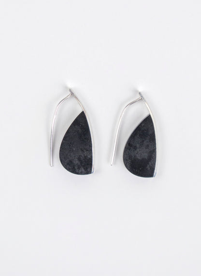 Curved Earrings - Basalt