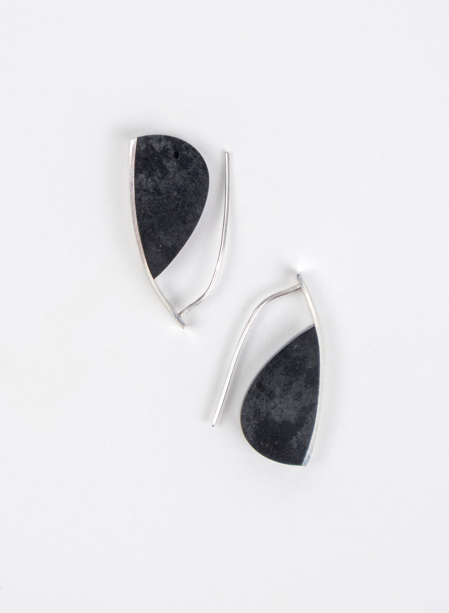 Curved Earrings - Basalt