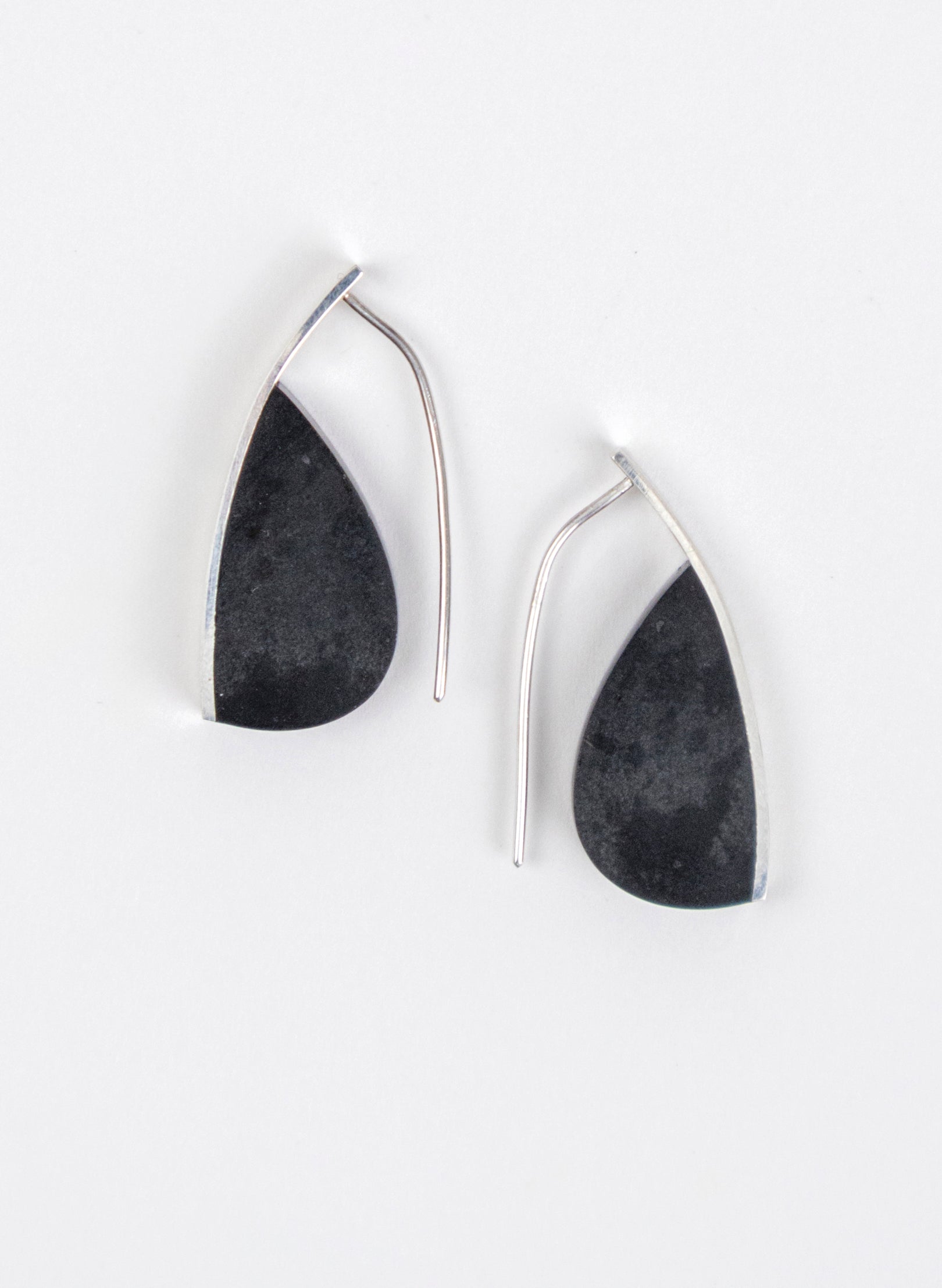 Curved Earrings - Basalt