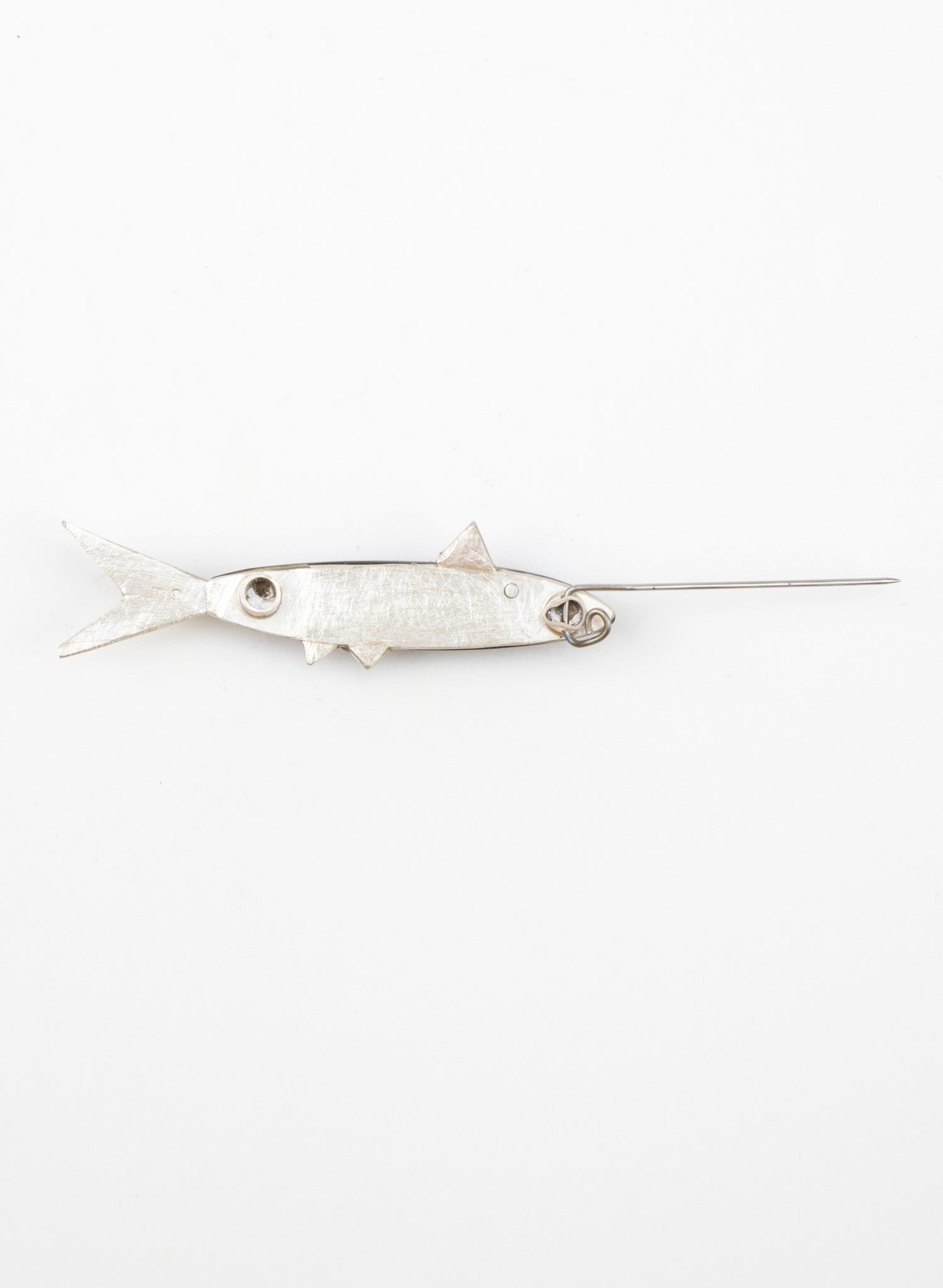 Fish Brooch Basalt with Sterling Silver