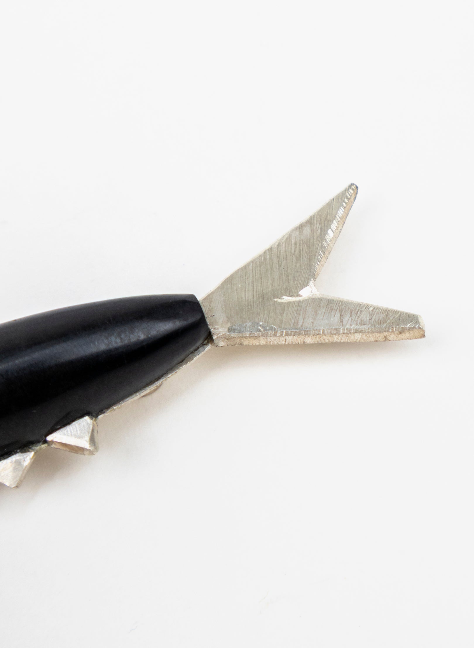 Fish Brooch Basalt with Sterling Silver