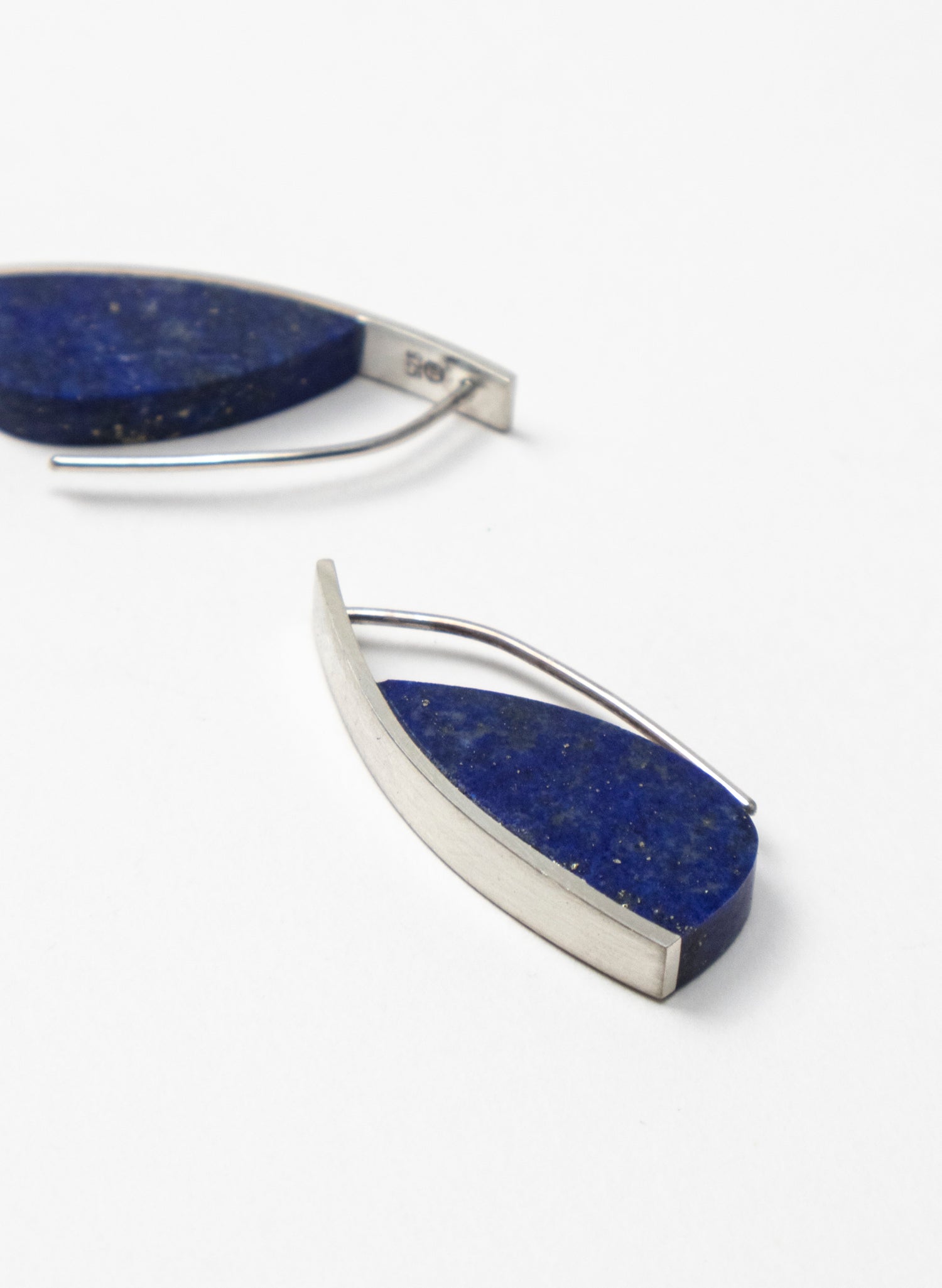 Curved Earrings - Lapis