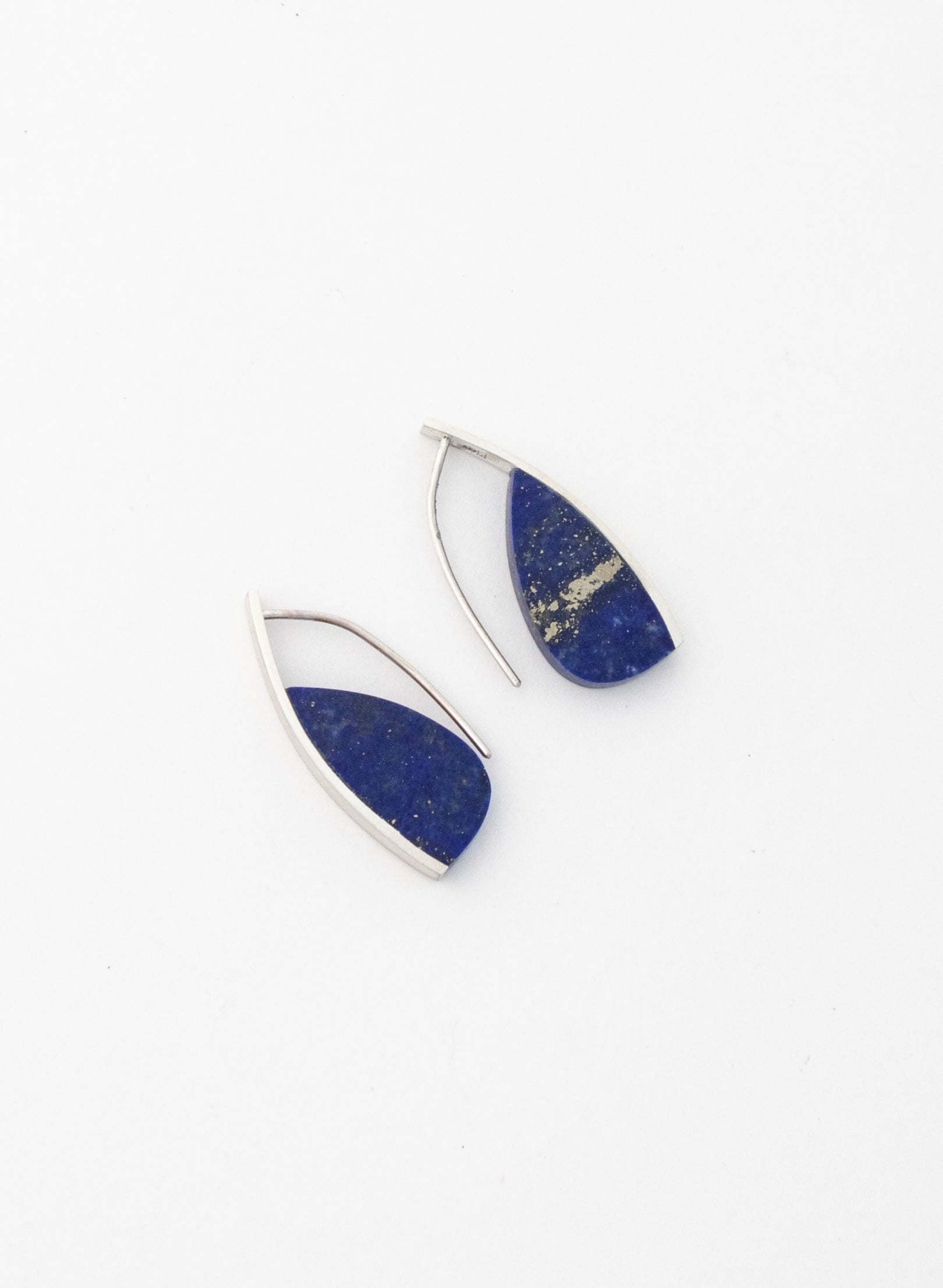 Curved Earrings - Lapis