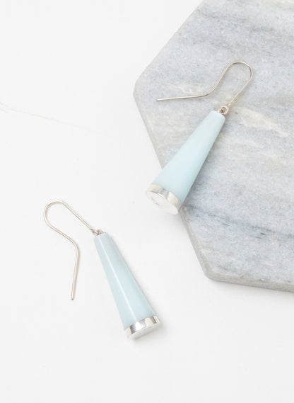 Huia Earrings - Sterling Silver and Aqua Corian
