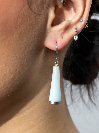 Huia Earrings - Sterling Silver and Aqua Corian