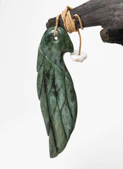 Pounamu Manu Necklace on Stone Base
