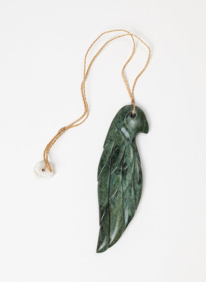 Pounamu Manu Necklace on Stone Base