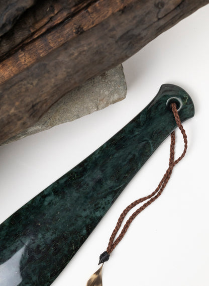 Mere Pounamu on Stone Base