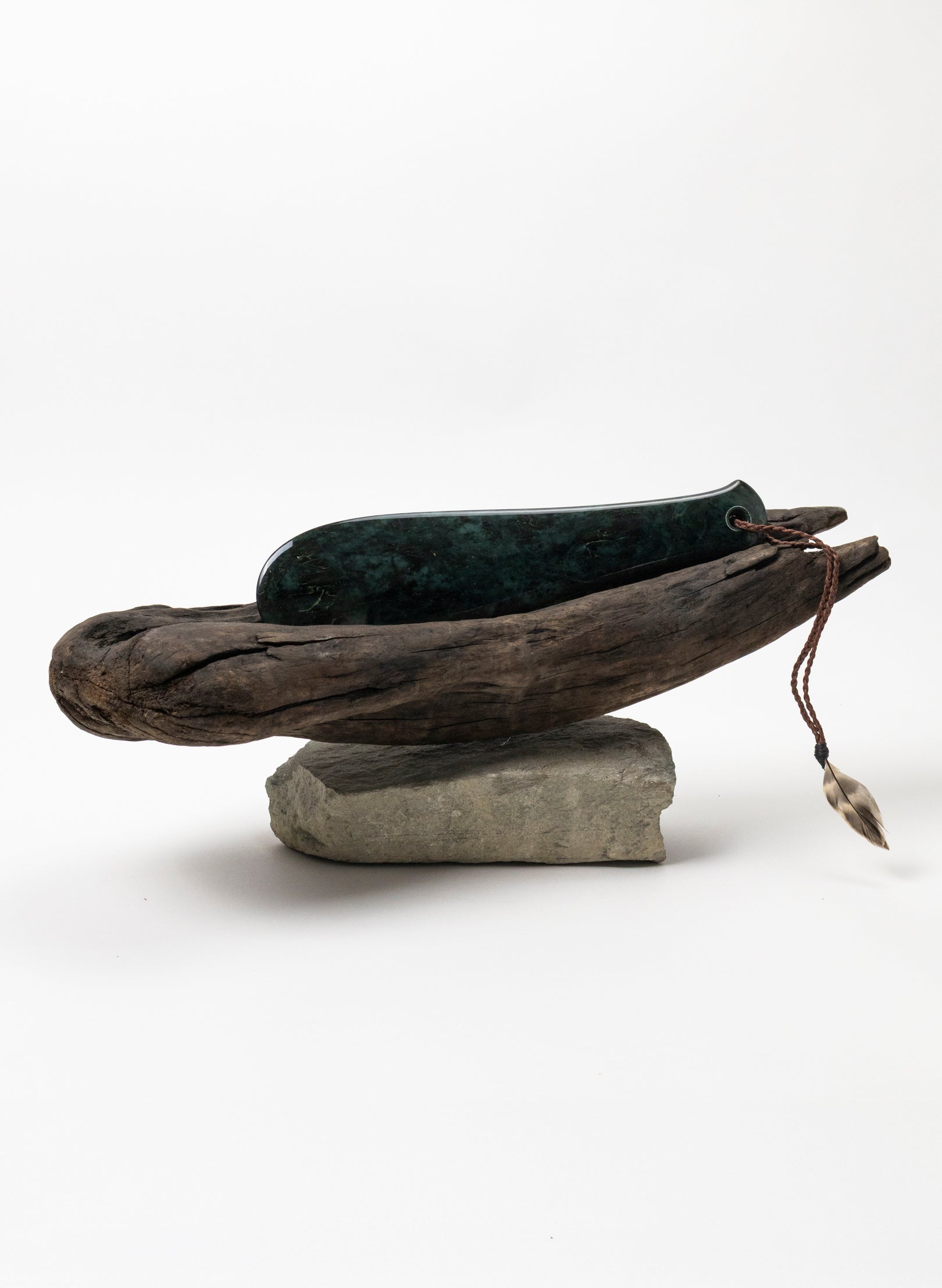 Mere Pounamu on Stone Base