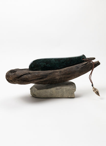 Mere Pounamu on Stone Base