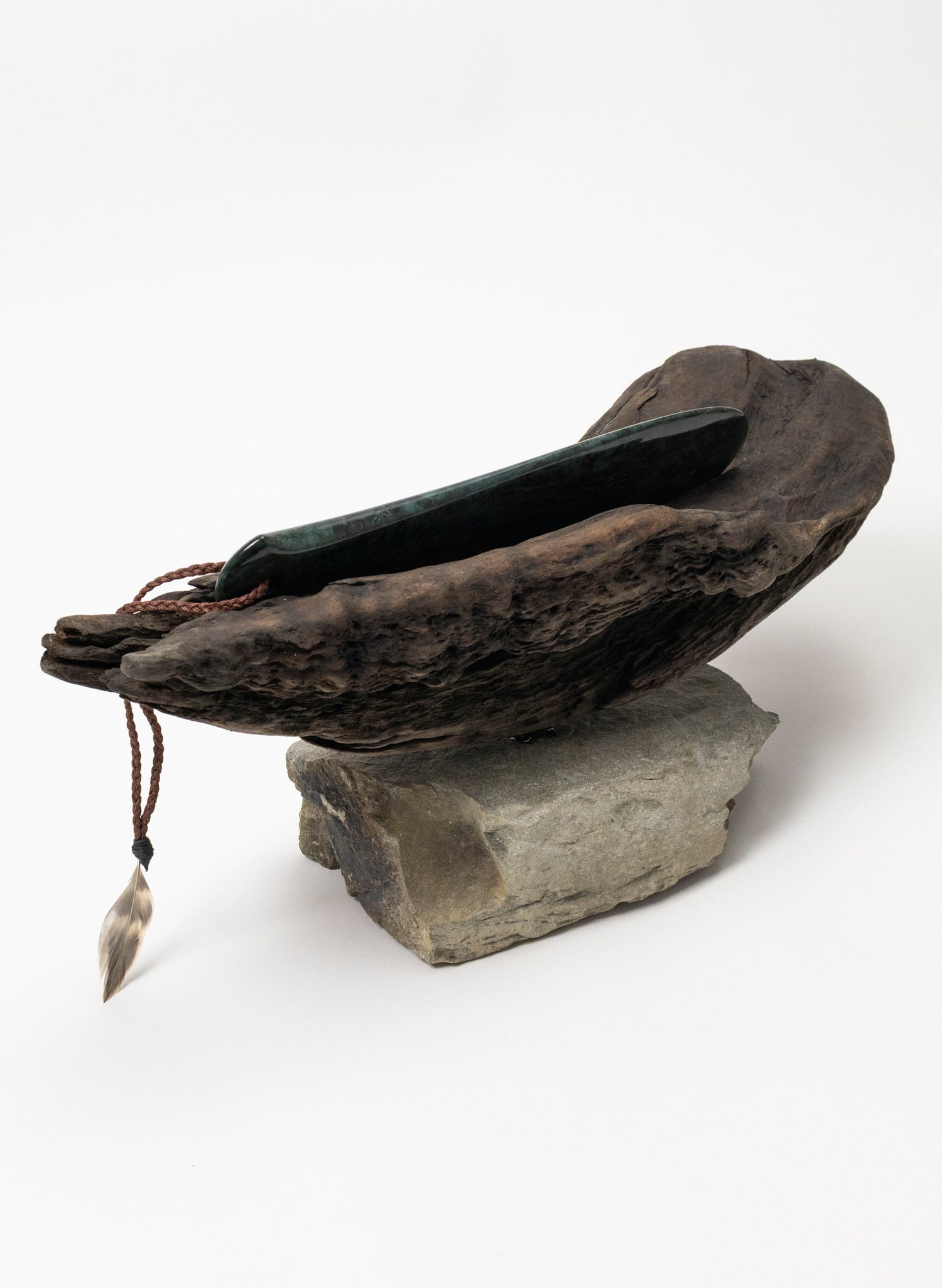 Mere Pounamu on Stone Base
