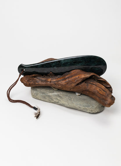 Mere Pounamu on Stone Base