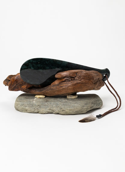 Mere Pounamu on Stone Base