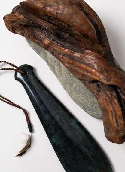 Mere Pounamu on Stone Base
