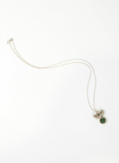 Silver Pekapeka Pendant with Pounamu Disc