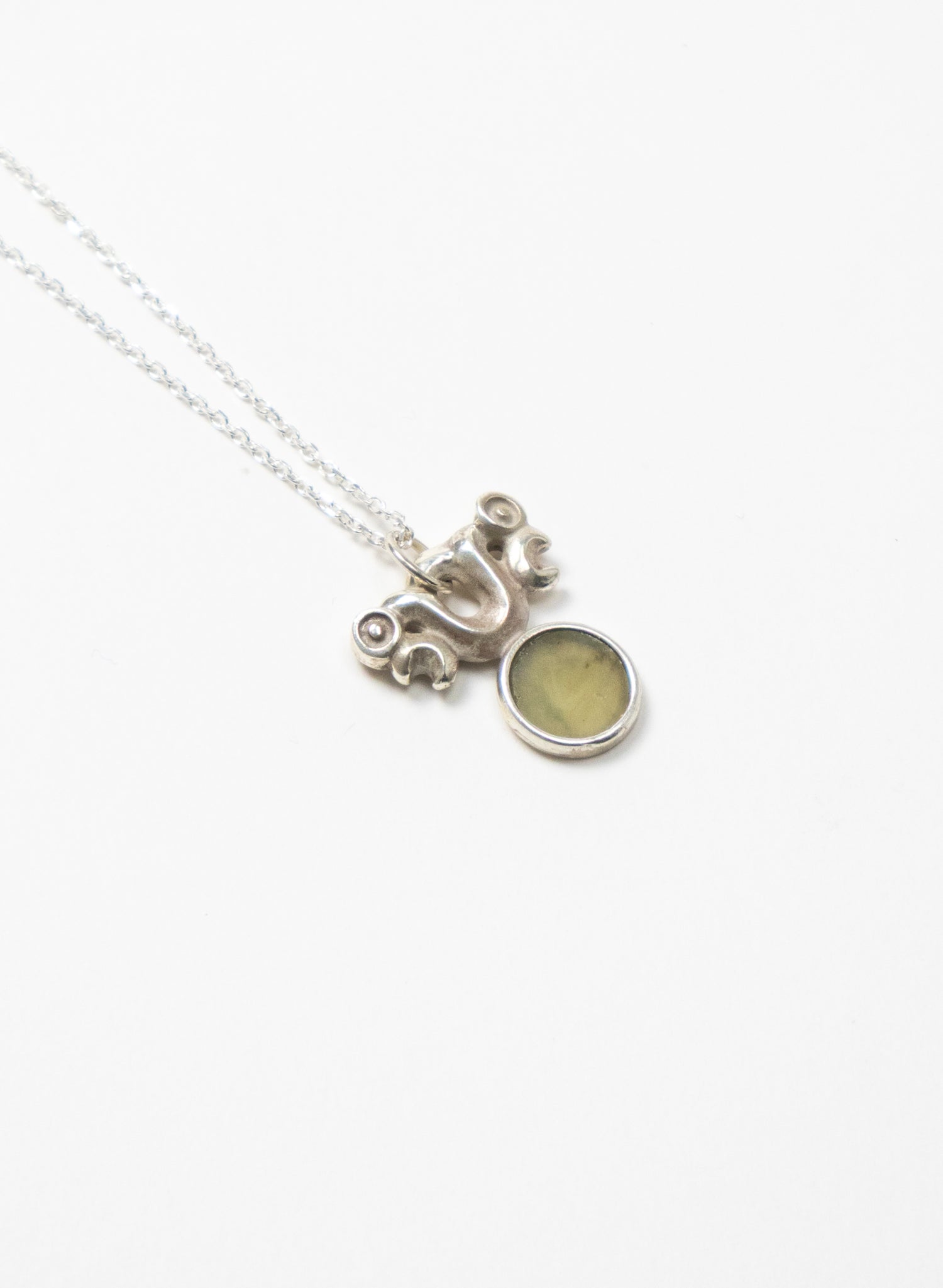 Silver Pekapeka with Pounamu Disc 