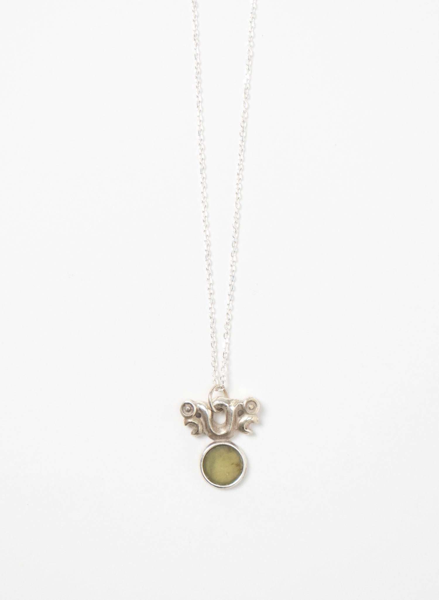 Silver Pekapeka with Pounamu Disc 