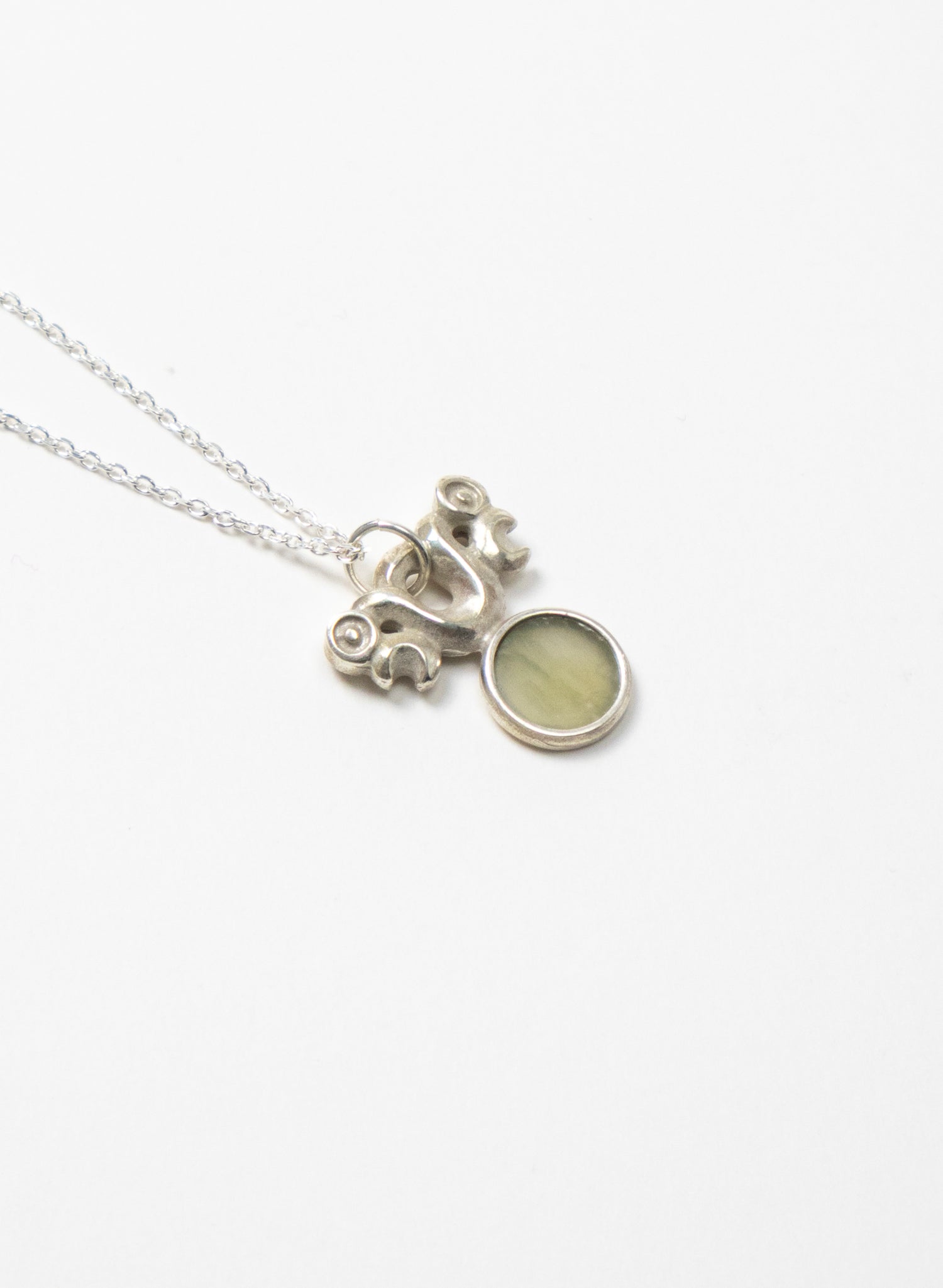 Silver Pekapeka with Pounamu Disc 