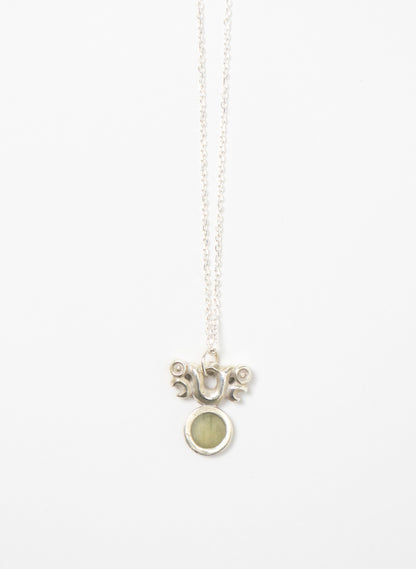 Silver Pekapeka with Pounamu Disc 