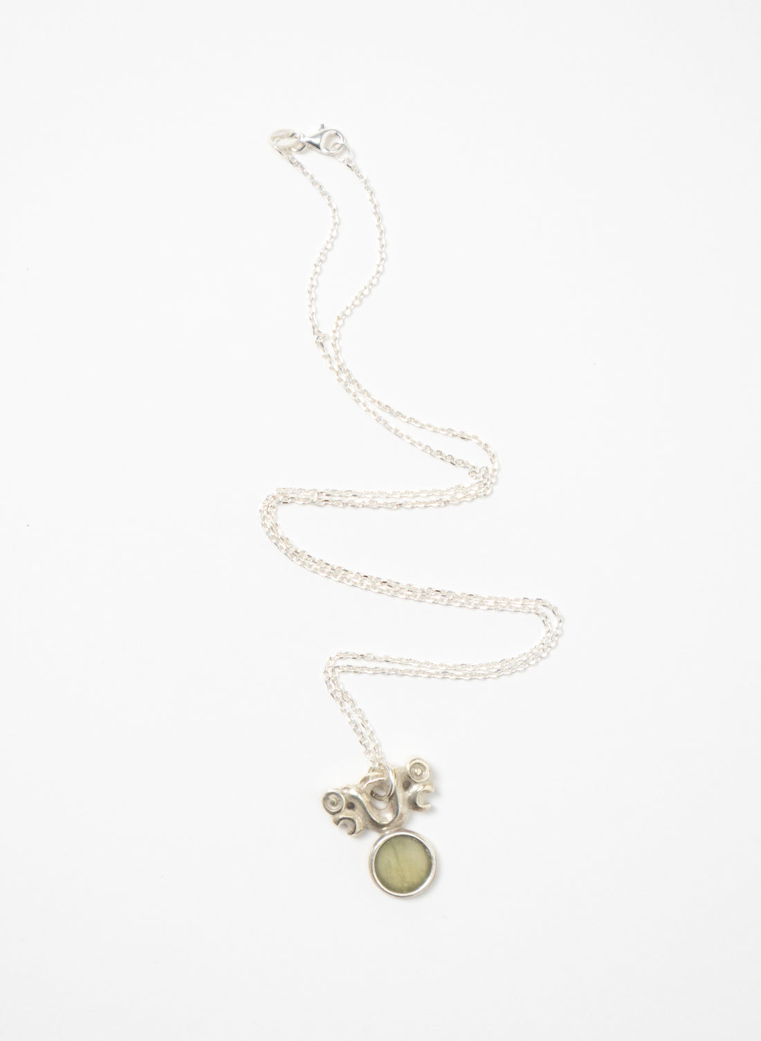 Silver Pekapeka with Pounamu Disc 