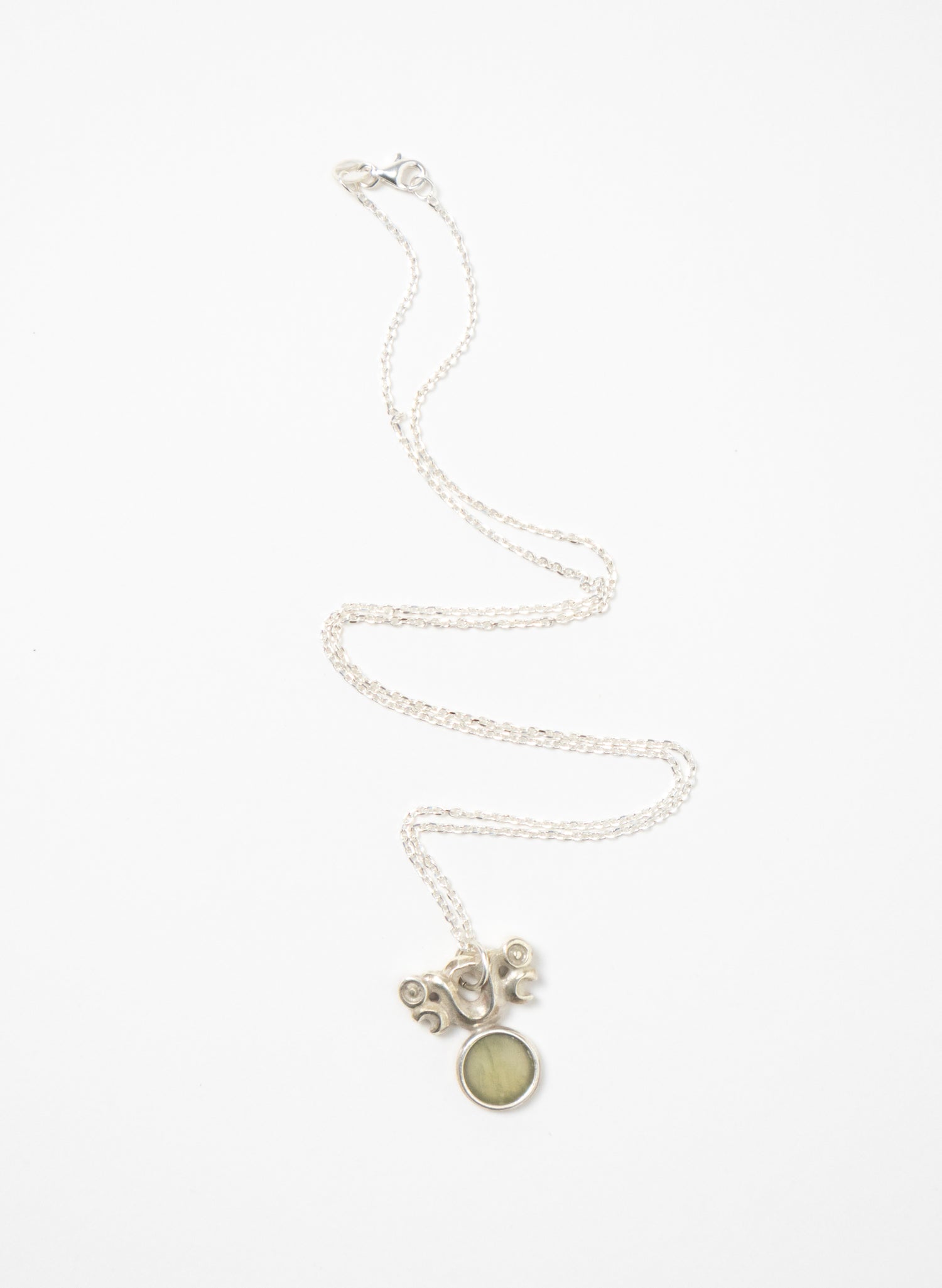 Silver Pekapeka with Pounamu Disc 