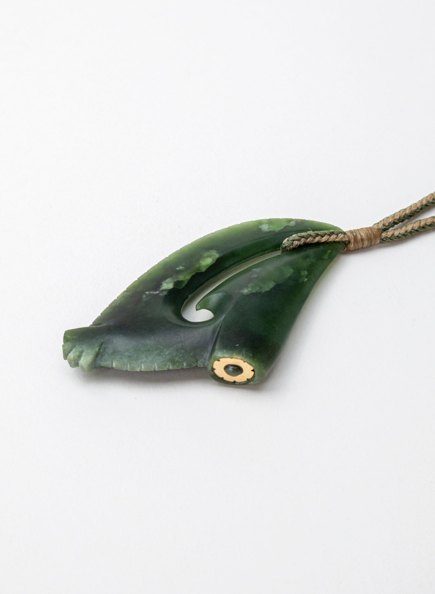 Pounamu Matau with Golden Eye